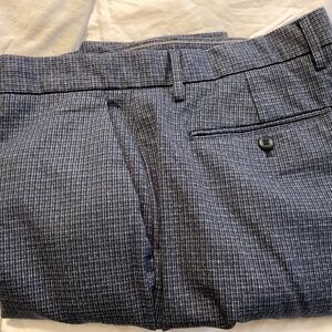 Banana Republic 33x34 slim tapered pants blue check pattern